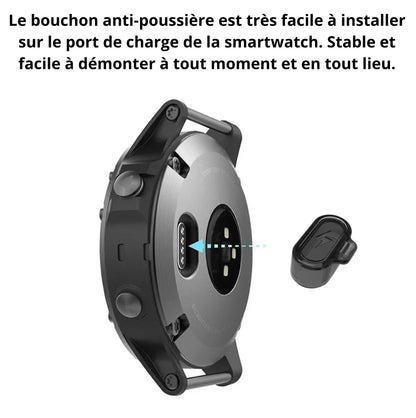 Capuchon anti-poussière pour port de charge Garmin – TPU transparent – Compatible Forerunner, Fenix, Venu, Instinct