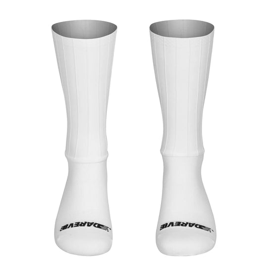 Chaussettes AERO – Blanches – Performance et Confort Vélo Route