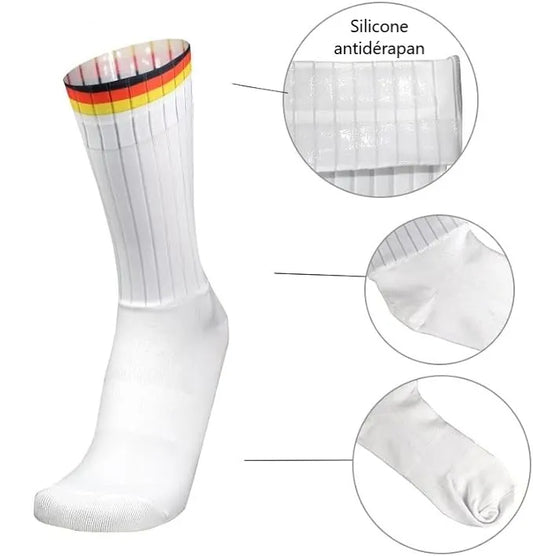 Chaussettes cyclistes Germany Aero Jaune Rouge Noir