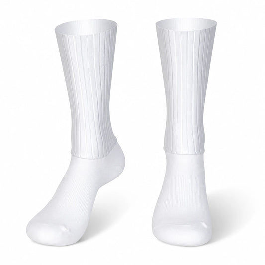 Chaussettes vélo Aero Whiteline – Mi-hautes avec grip silicone