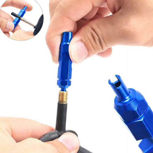 Clé de démontage de valve vélo multifonction – Outil noyau Presta et Schrader en aluminium