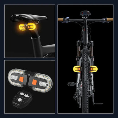 Clignotants vélo LED avec télécommande sans fil – 3 en 1 USB rechargeable – vue 2