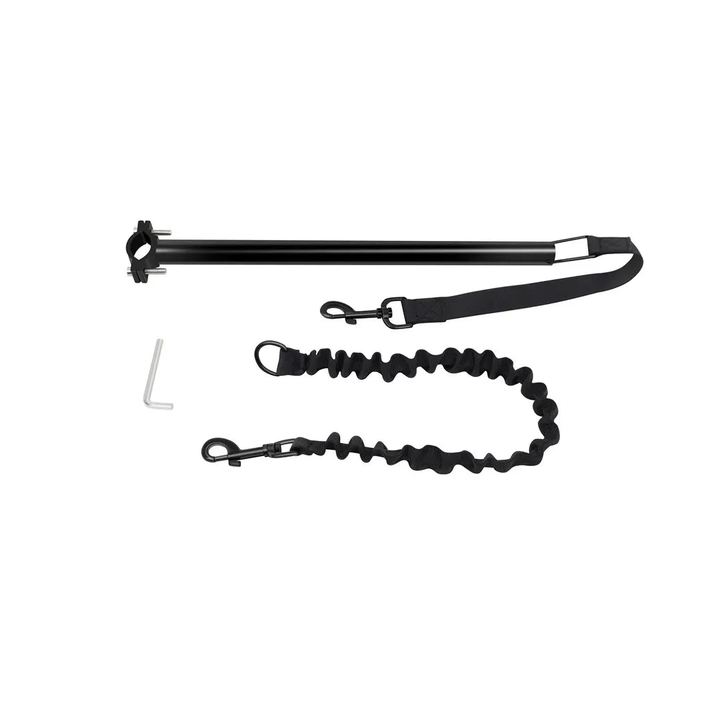 Laisse vélo pour chien avec fixation sur tige de selle - Barre latérale en acier + laisse élastique amovible