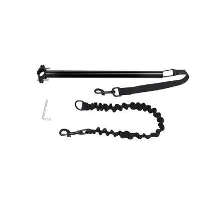 Laisse vélo pour chien avec fixation sur tige de selle - Barre latérale en acier + laisse élastique amovible