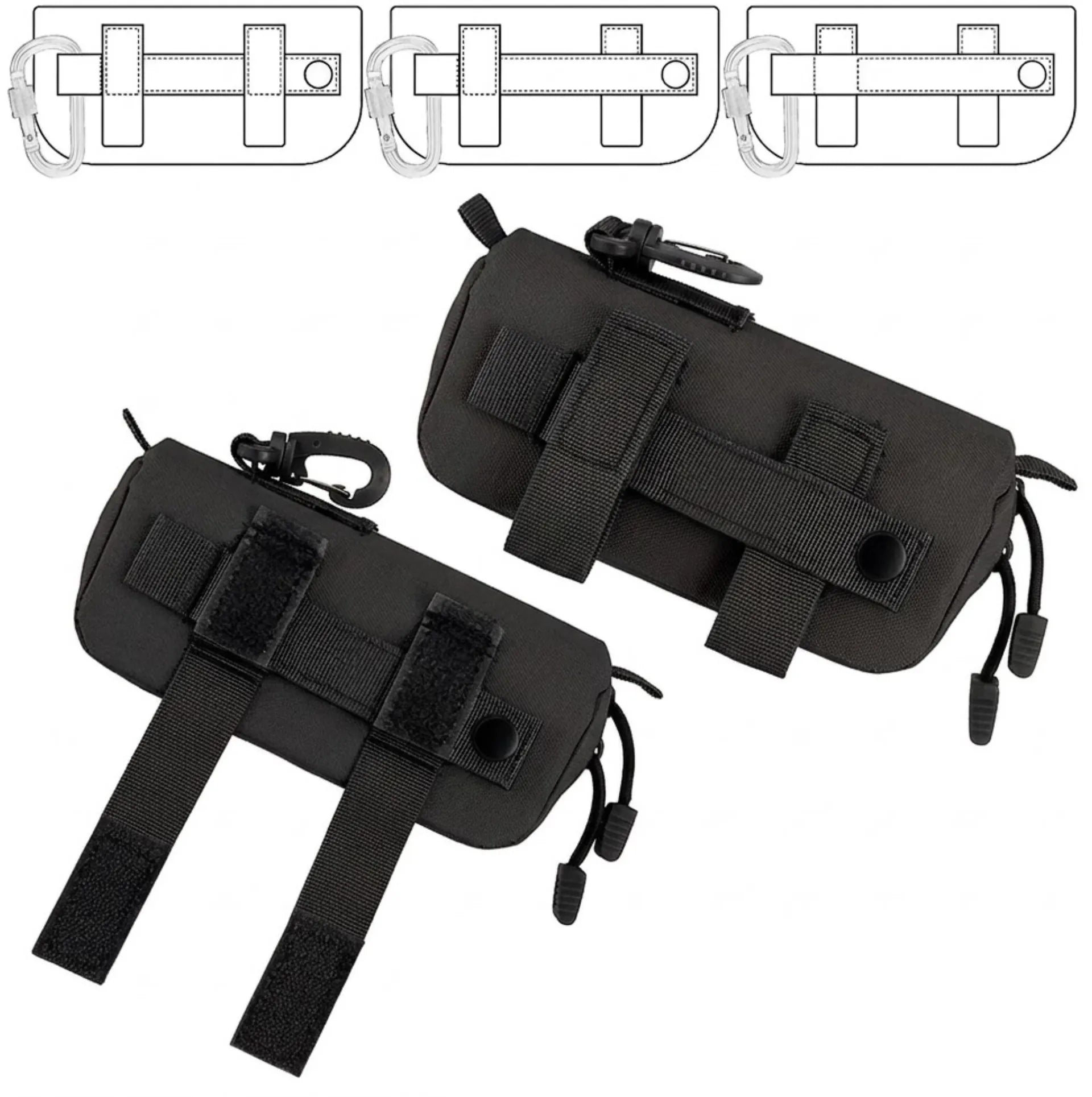 Étui tactique lunettes semi-rigide - Molle + clip mousqueton - protection anti-écrasement – vue 2