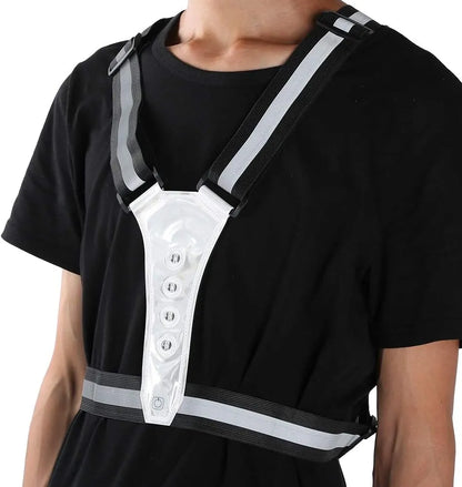 Gilet de sécurité LED haute visibilité – 360° gris réfléchissant – vue 2