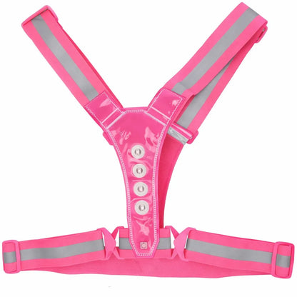Gilet de sécurité LED haute visibilité – 360° rose réfléchissant – vue 3