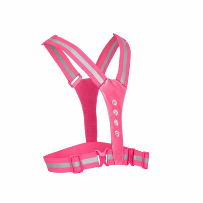 Gilet de sécurité LED haute visibilité – 360° rose réfléchissant – vue 4