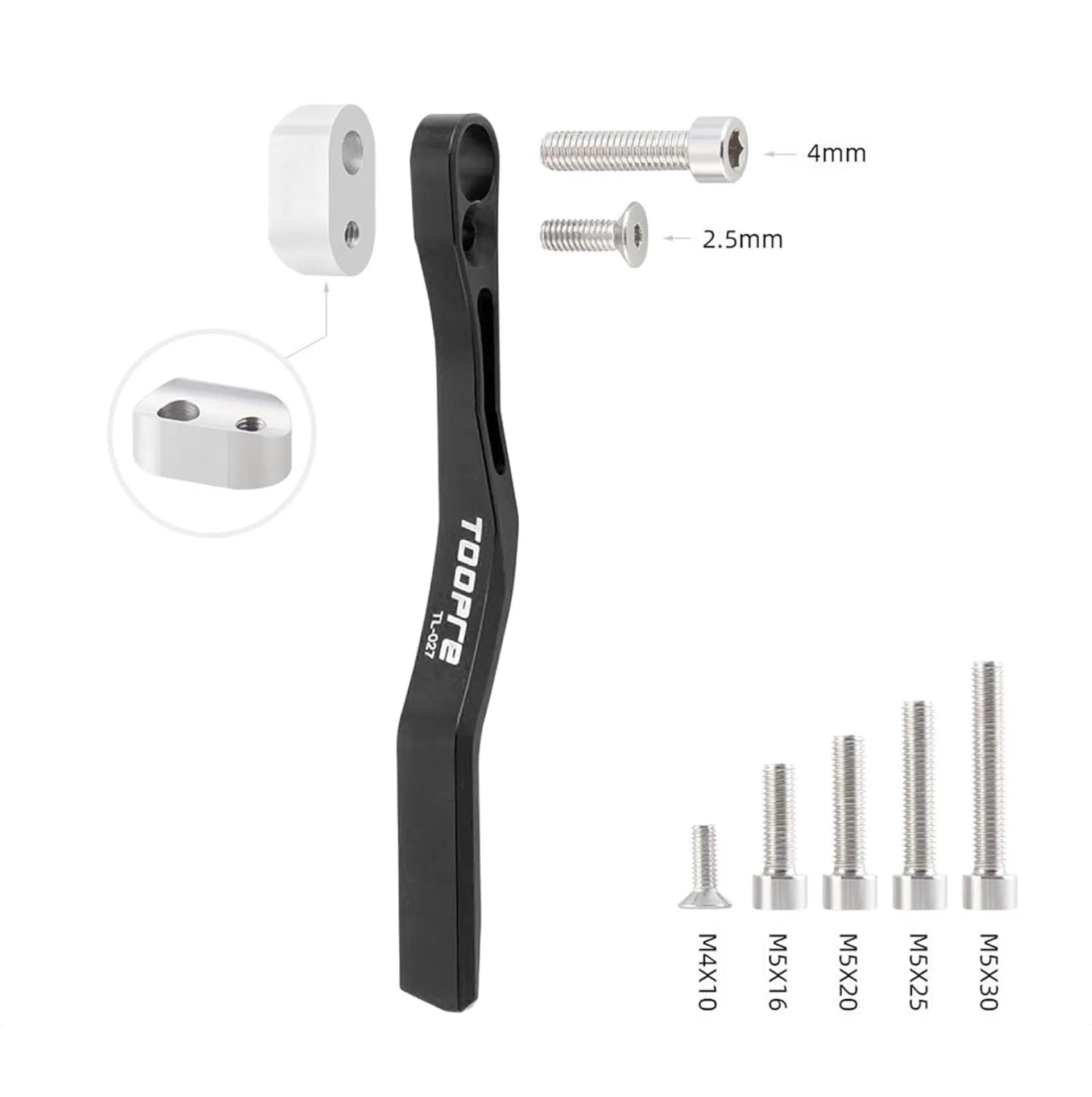 Guide-chaîne anti-déraillement route TOOPRE – Kit avec vis de fixation multi-tailles – vue 3