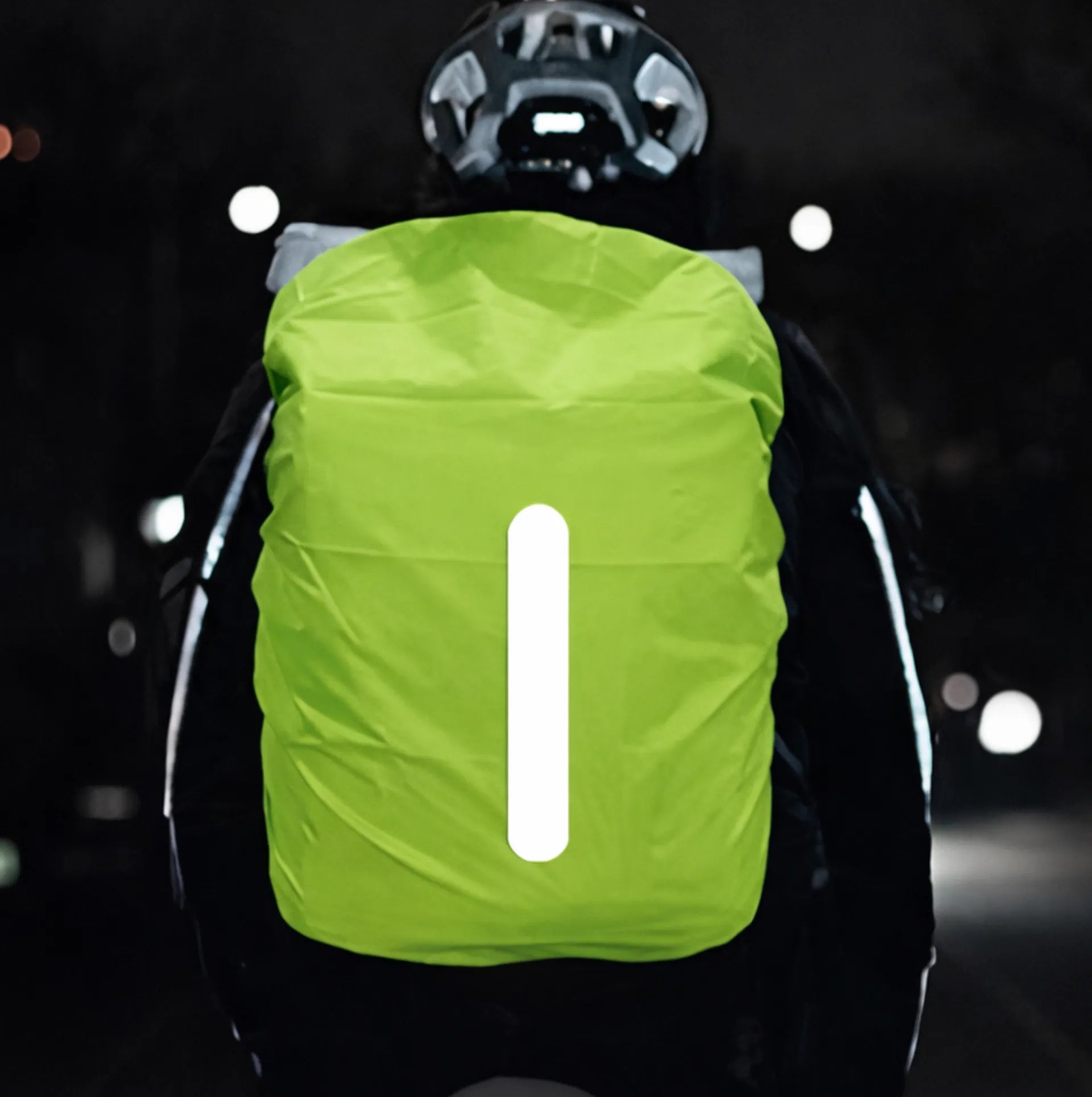 Housse de pluie pour sac à dos réfléchissante étanche jaune – vue 2