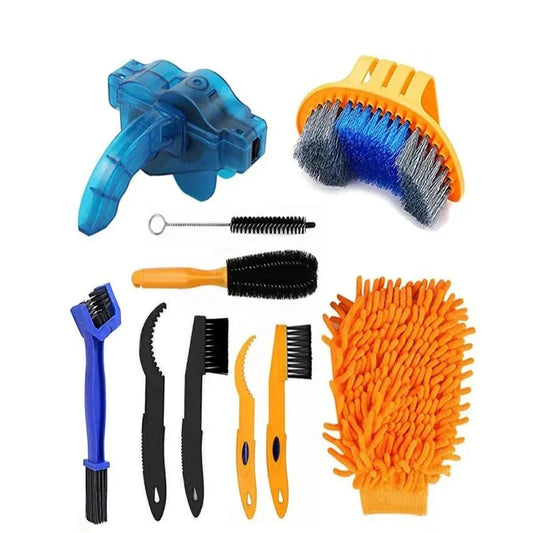 Kit de nettoyage vélo complet - Nettoyage chaîne et transmission - 10 pièces