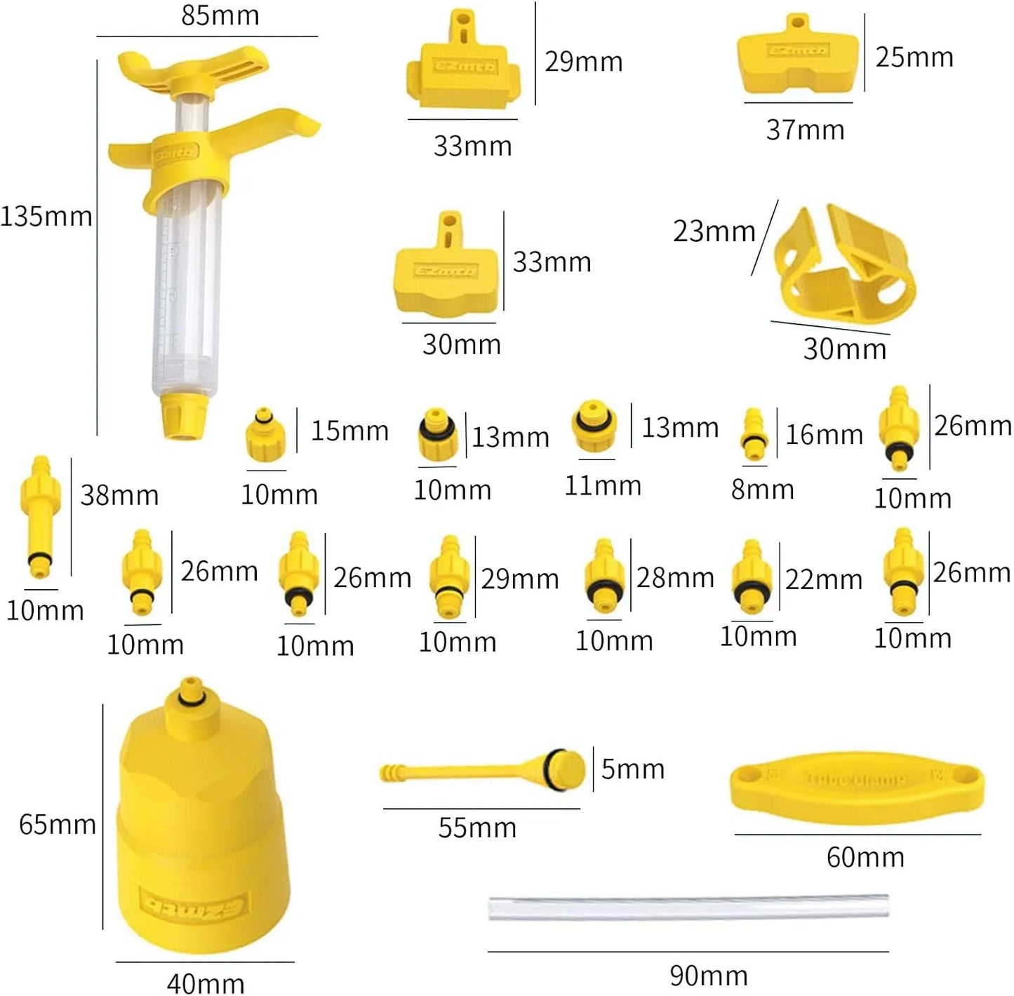 Kit universel de purge de freins vélo – Compatible Shimano/SRAM/Magura/Tektro (bouteille + entonnoir + – vue 3
