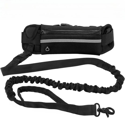 Laisse de taille mains libres pour chien en nylon – Ceinture de course avec sac et corde de traction