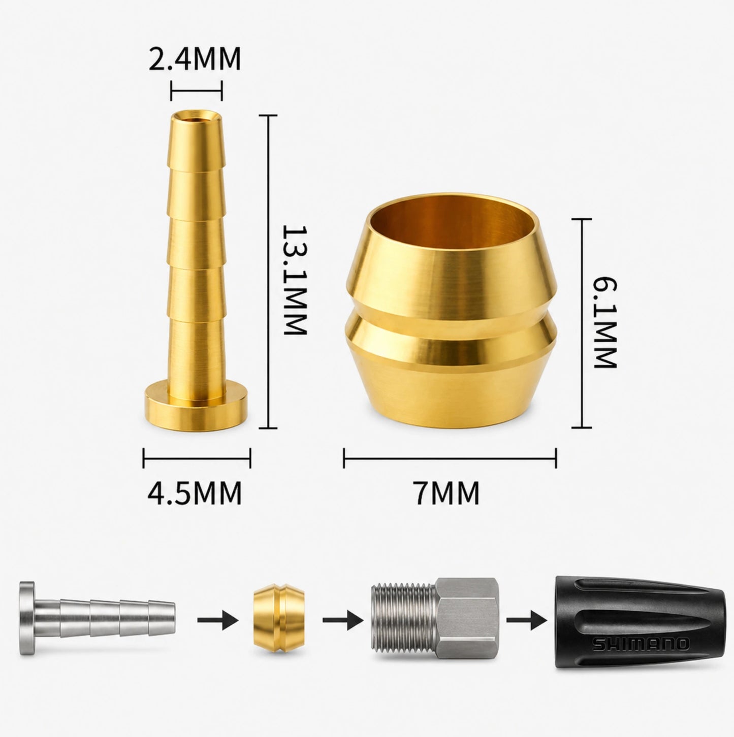 Lot de 10 kits olive + insert BH59 pour durite de frein hydraulique Shimano – vue 3