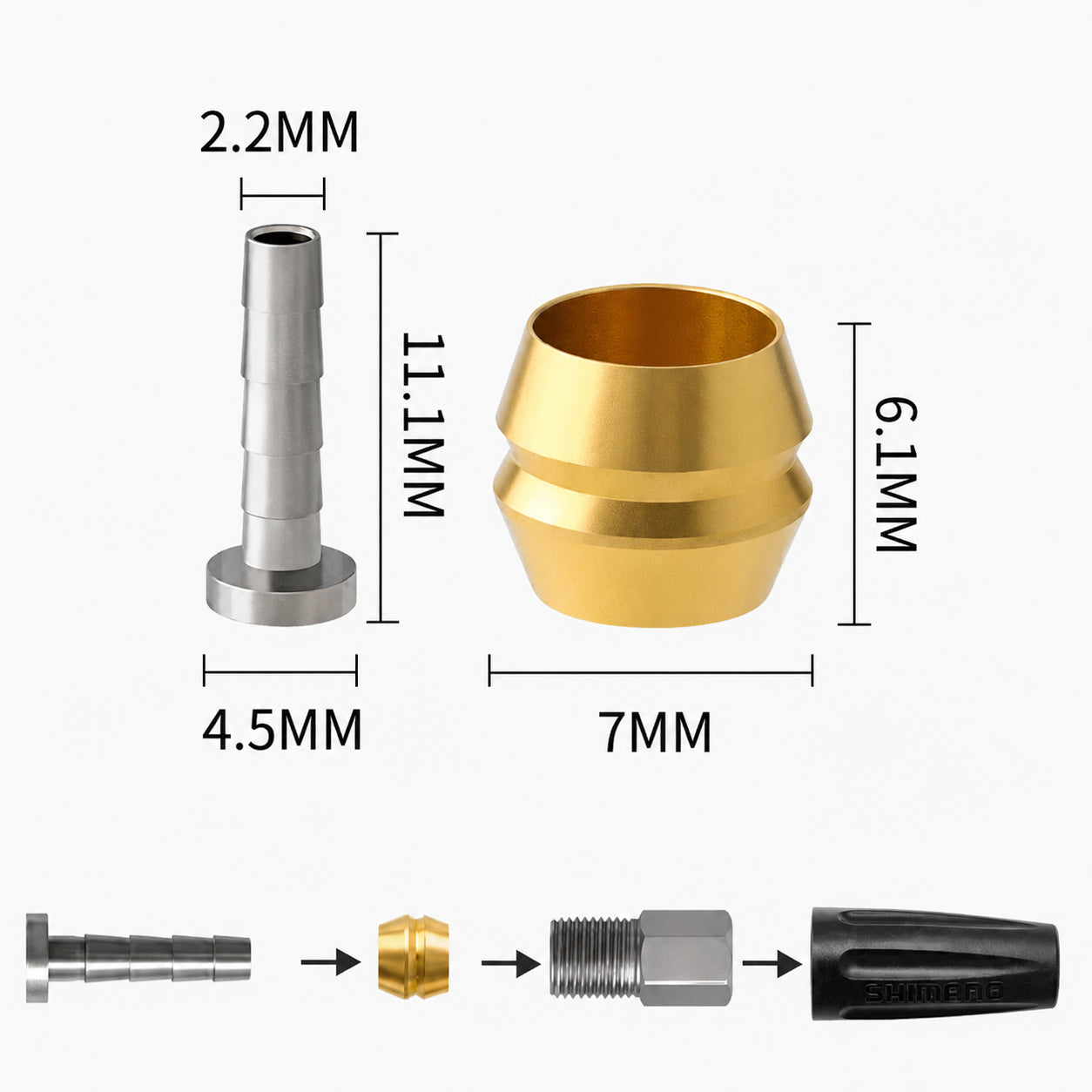 Lot de 10 kits olive + insert BH90 pour durite de frein hydraulique Shimano – vue 3