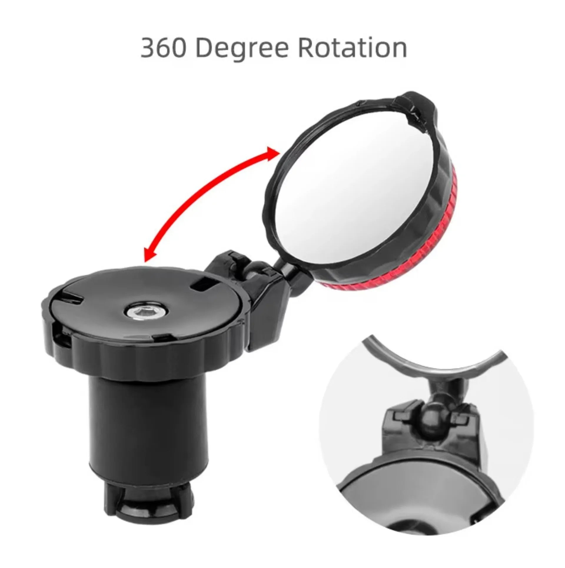Lot de 2 embouts de cintre vélo avec rétroviseur + avertisseur lumineux – Convex et LED intégrée – vue 3