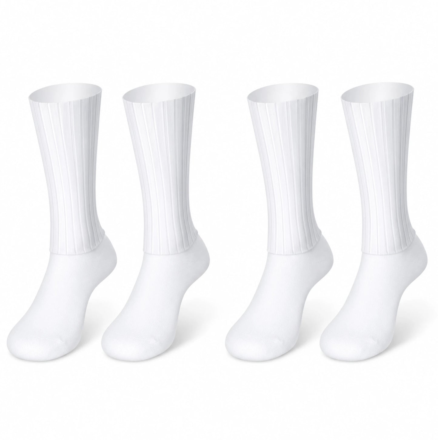 Lot de 2 paires de chaussettes vélo Aero Whiteline – Mi-hautes avec maintien silicone