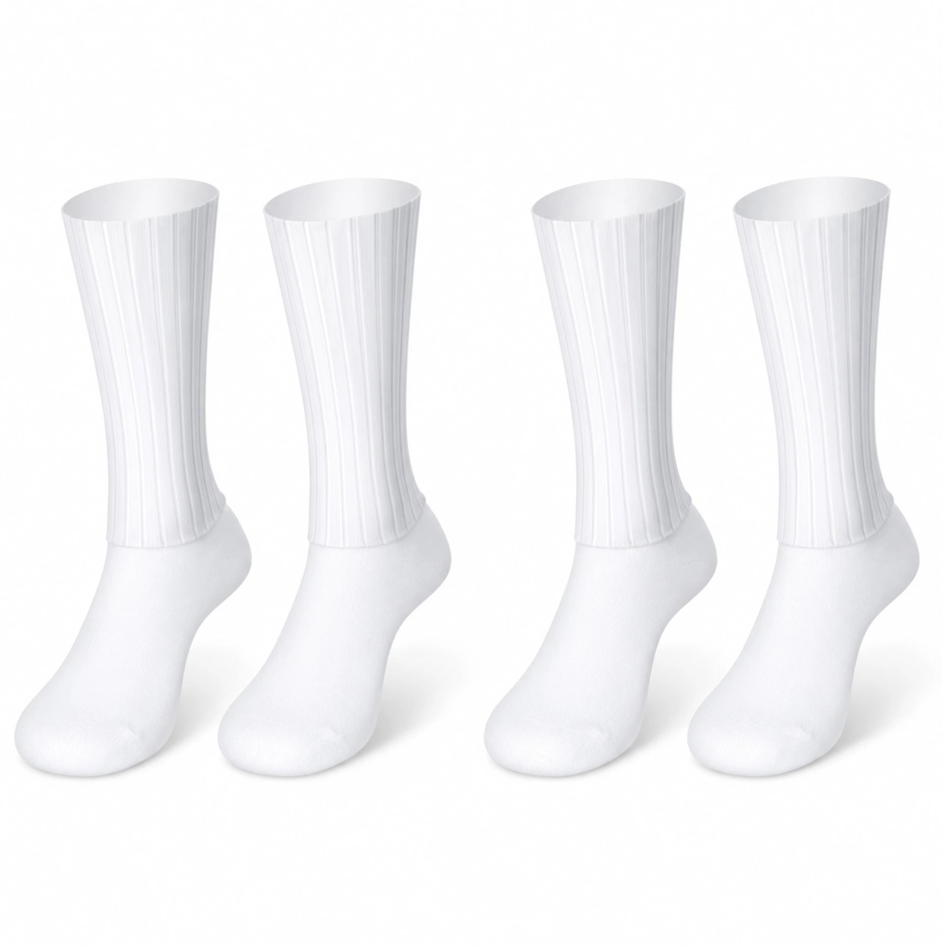 Lot de 2 paires de chaussettes vélo Aero Whiteline – Mi-hautes avec maintien silicone