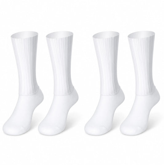 Lot de 2 paires de chaussettes vélo Aero Whiteline – Mi-hautes avec maintien silicone