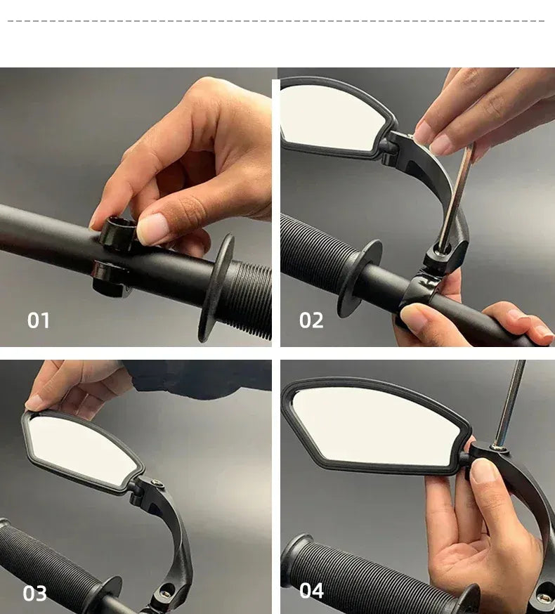 Lot de 2 Rétroviseur de guidon de vélo réglable – Vision large et rotation à 360° – vue 3