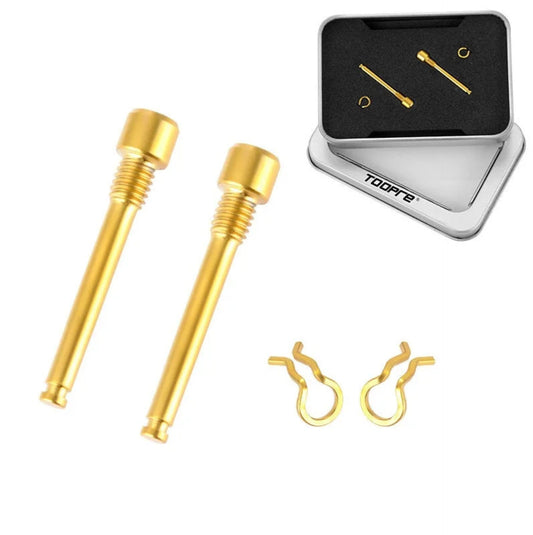 Lot de 2 vis d’étrier de frein M4 en titane TC4 avec circlips Or – Compatibles Shimano