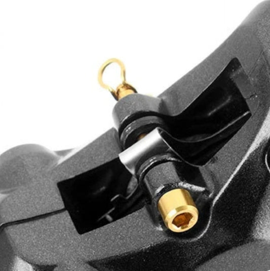 Lot de 2 vis d’étrier de frein M4 en titane TC4 avec circlips Or – Compatibles Shimano