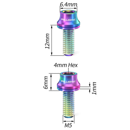 Lot de 2 vis de fixation pour porte-bidon vélo – Titane TC4 M5×12 mm multicolores – vue 4