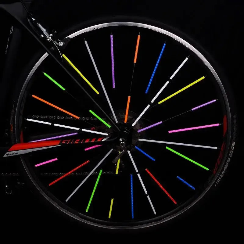 Lot de 24 tubes réfléchissants Multicolore pour rayons de vélo – vue 2