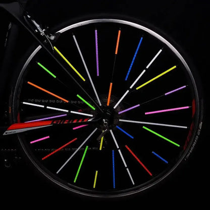 Lot de 24 tubes réfléchissants Multicolore pour rayons de vélo – vue 2