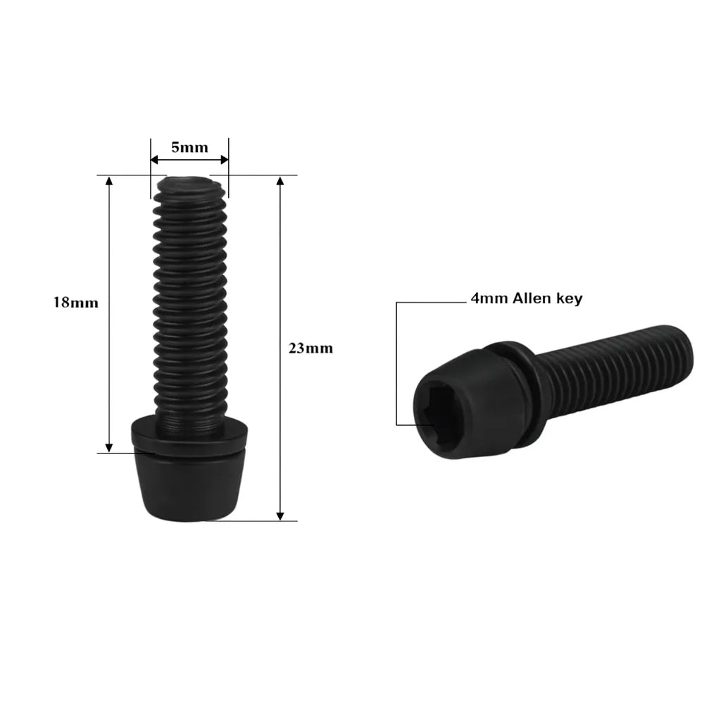 Lot de 6 vis de potence/guidon vélo – Acier allié 10B21 M5 noir – vue 4