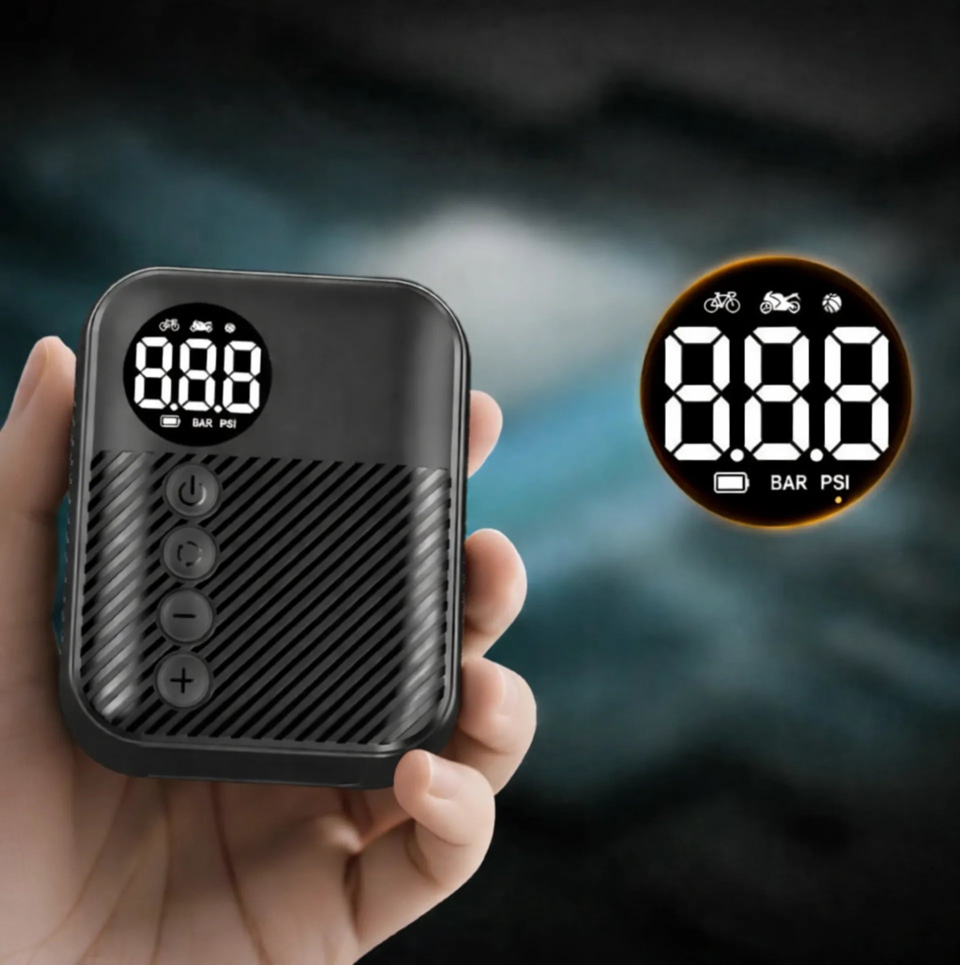 Mini pompe à vélo électrique 150 PSI – Gonfleur portable USB-C avec affichage digital – vue 3