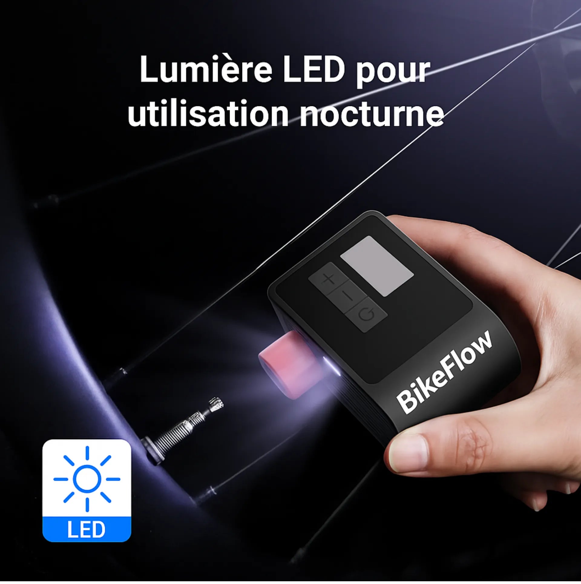 Mini Pompe à Vélo Mini compresseur avec indicateur de pression - - Électrique Portable Rechargeable – – vue 2