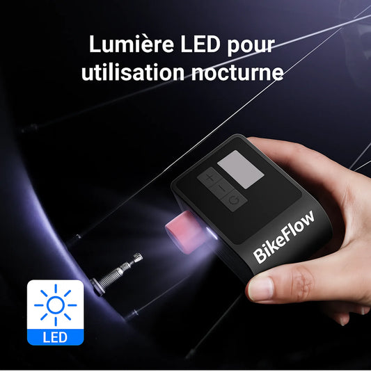 Mini Pompe à Vélo Mini compresseur avec indicateur de pression - Électrique Portable Rechargeable – 120 PSI, Type-C, Écran LCD, Compatible Presta & Schrader