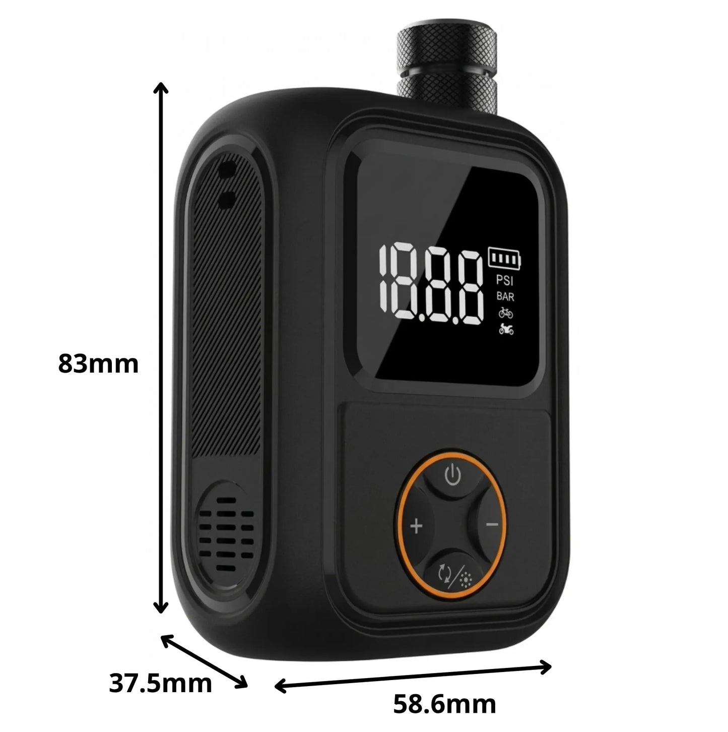 Mini pompe/compresseur électrique vélo intelligente – 150 PSI – écran digital – USB-C – auto-stop – vue 6