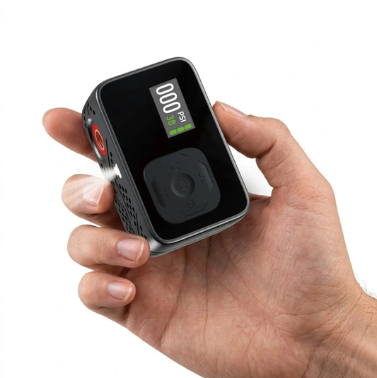 Mini pompe/compresseur électrique vélo ultra compacte-120 PSI-écran digital-USB-C–auto/stop