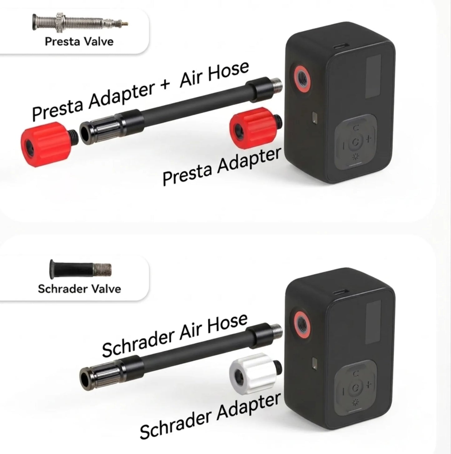Mini pompe/compresseur électrique vélo ultra compacte-120 PSI-écran digital-USB-C–auto/stop – vue 3