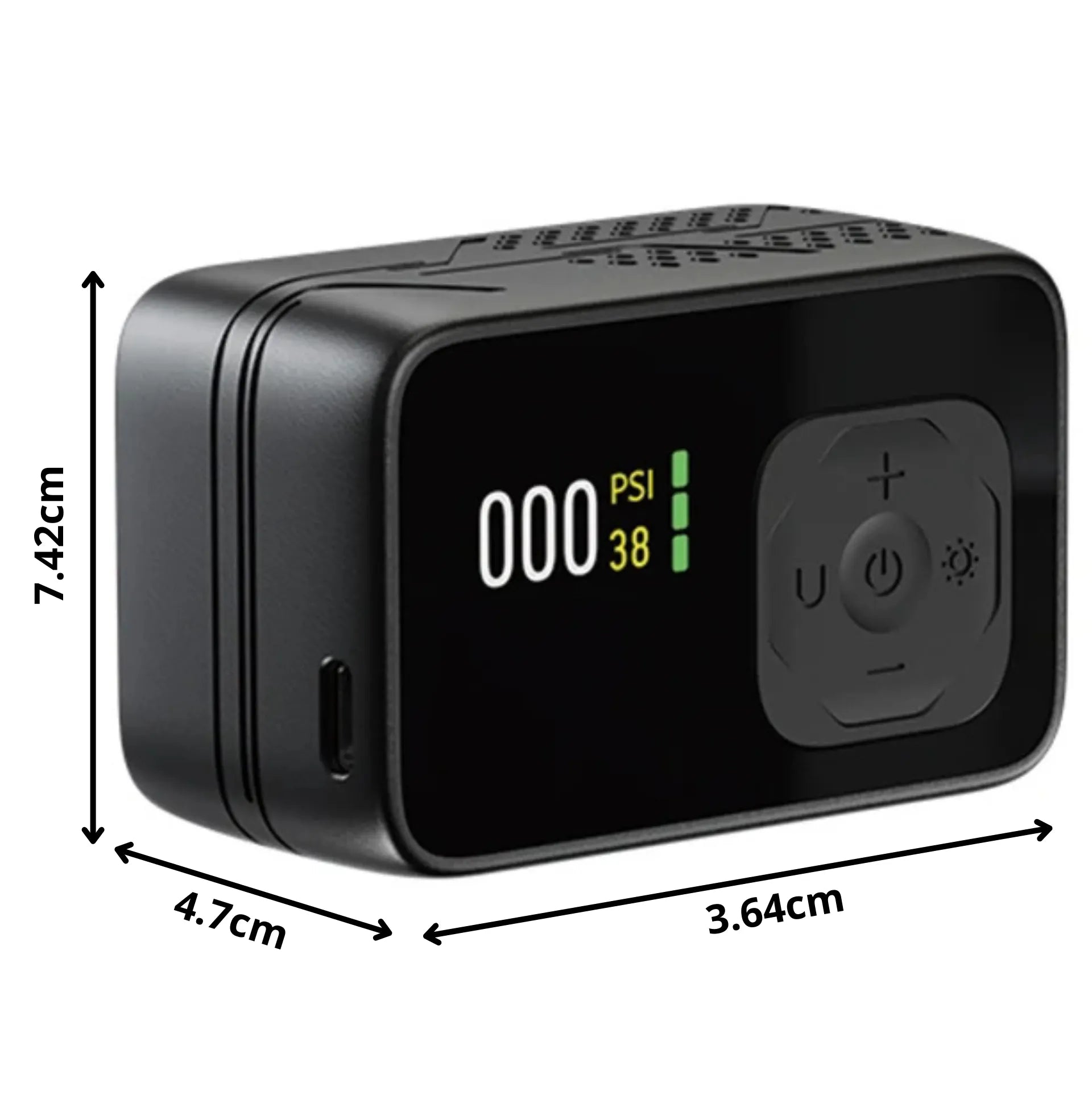 Mini pompe/compresseur électrique vélo ultra compacte-120 PSI-écran digital-USB-C–auto/stop – vue 4