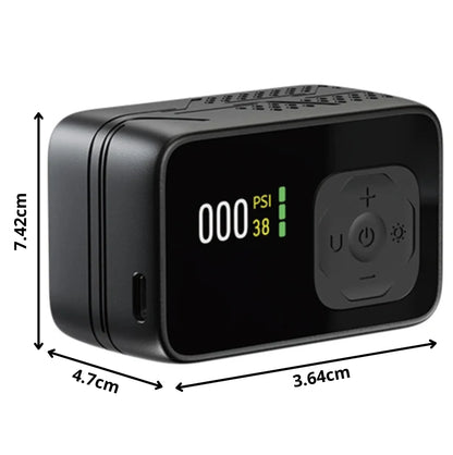 Mini pompe/compresseur électrique vélo ultra compacte-120 PSI-écran digital-USB-C–auto/stop – vue 4