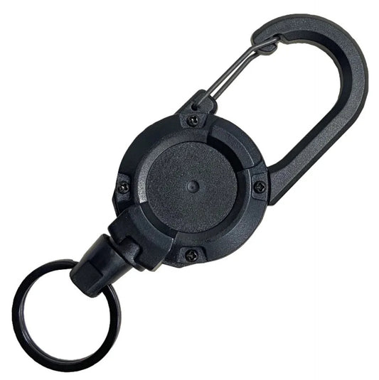 Mousqueton rétractable robuste – Porte-clés à câble acier 60 cm