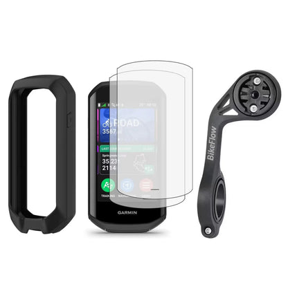 Pack Accessoires Garmin Edge 1050 (2 écrans de protection hydrogel + Housse + Support déporté XL optimisé