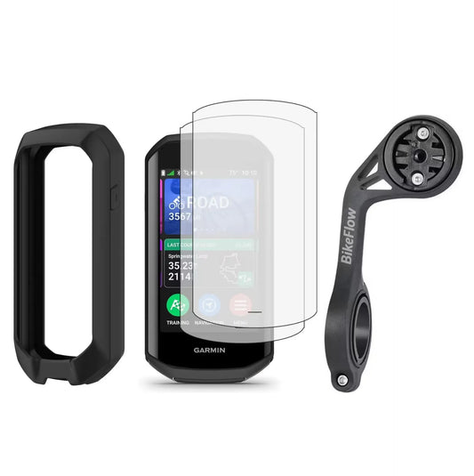 Pack Accessoires Garmin Edge 1050 (2 écrans de protection hydrogel + Housse + Support déporté XL optimisé