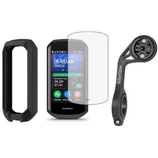 Pack Accessoires Garmin Edge 1050 (Ecran de protection hydrogel + Housse + Support déporté XL optimisé Edge