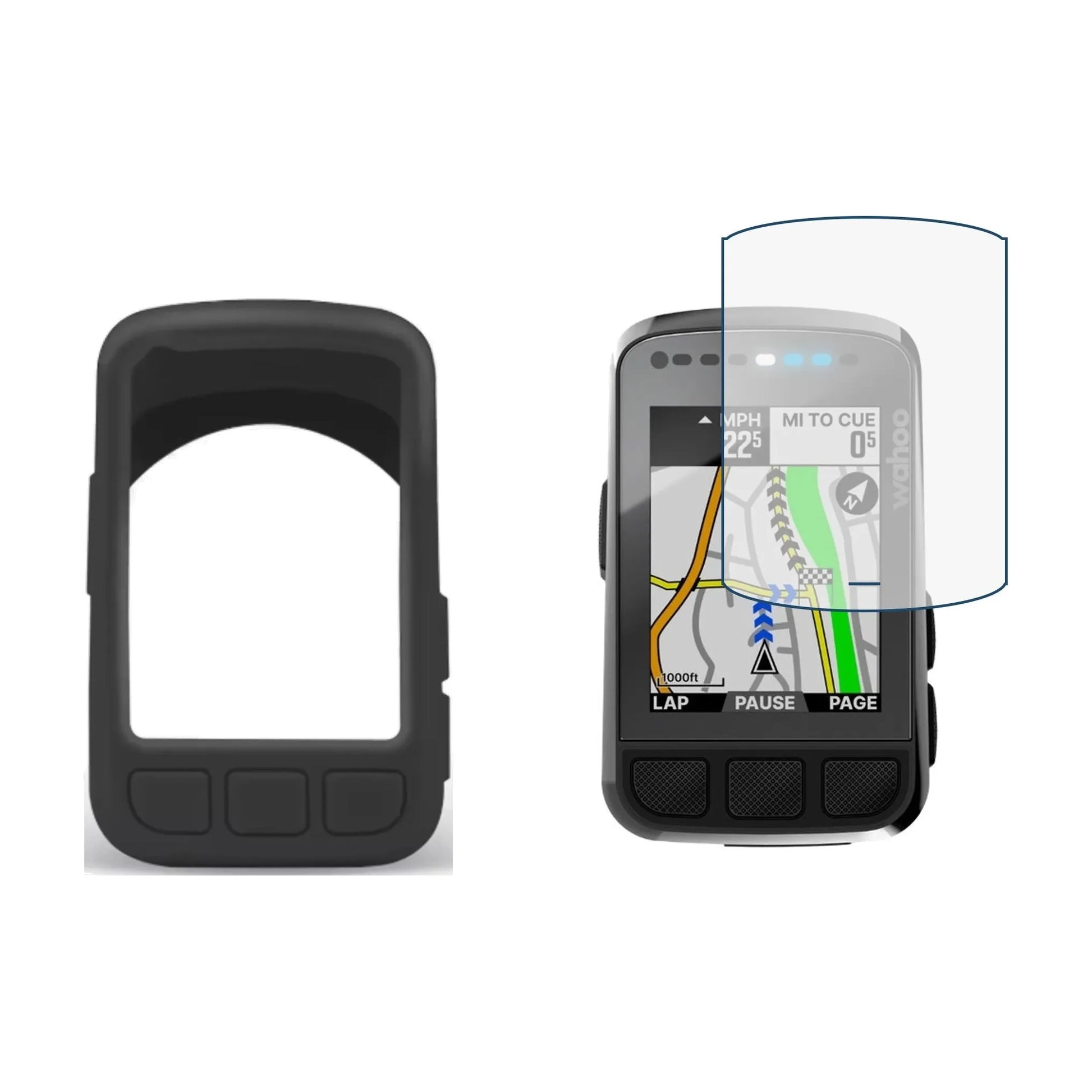 Pack de protection pour Wahoo ELEMNT Bolt V2 – Housse silicone et verre trempé