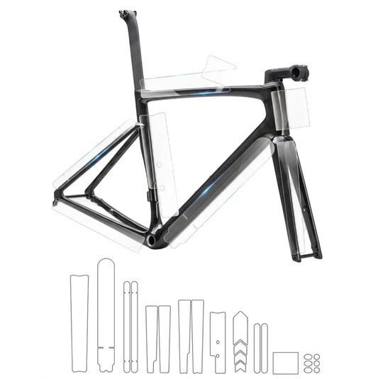 Pack protection cadre Route, gravel, vélo urbain complet – 22 Films TPU transparent anti-rayures