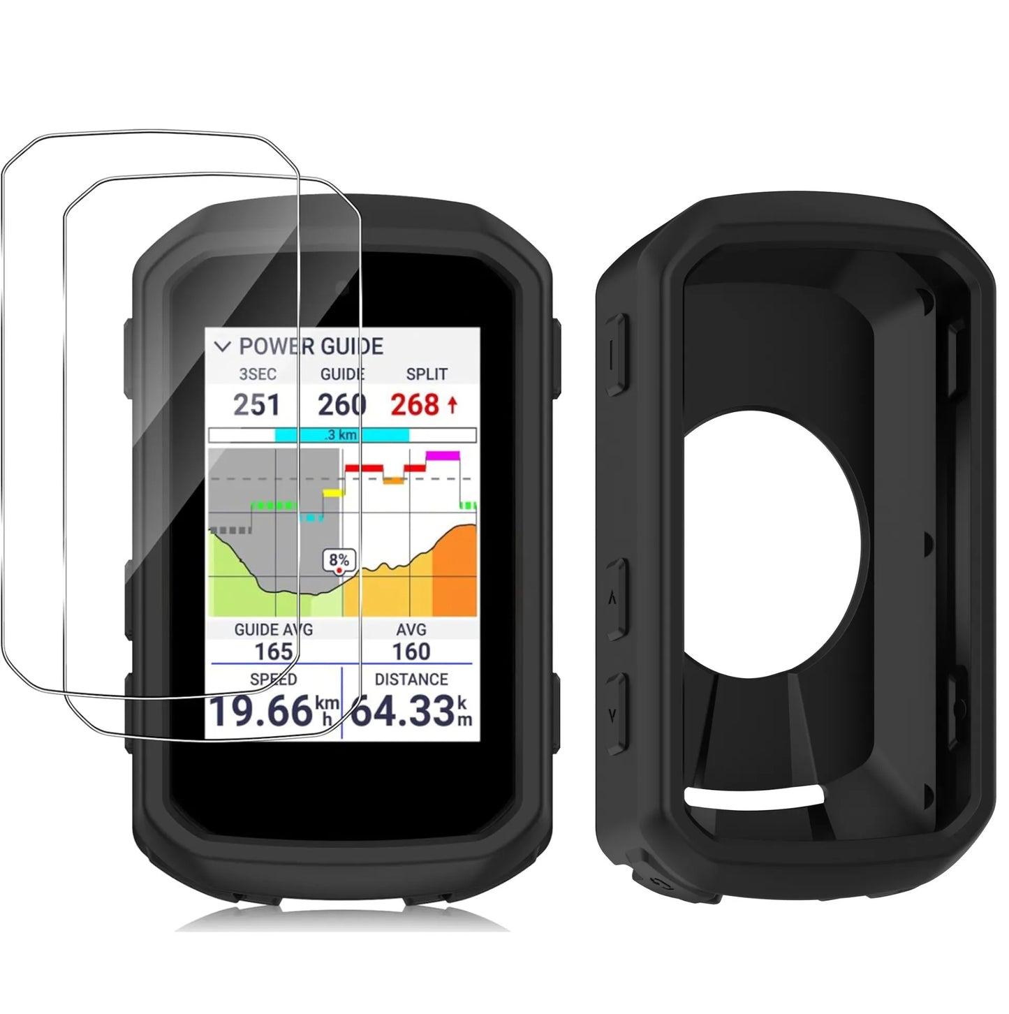 Pack protection Garmin Edge 850 / 550 – Étui silicone + verre trempé 9H – vue 2