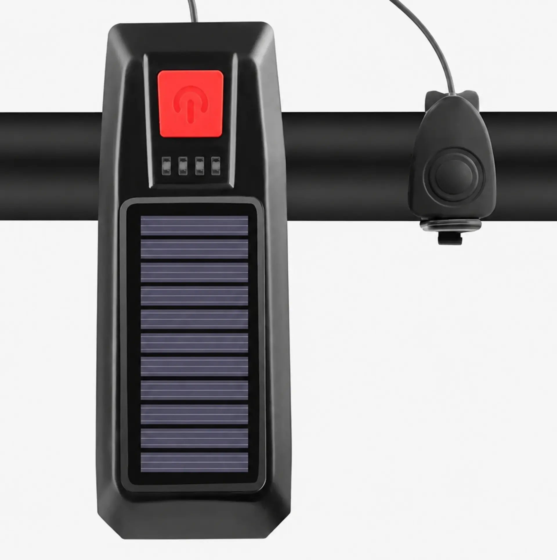 Phare avant vélo solaire et USB rechargeable – 350 lumens avec klaxon 120 dB – vue 3