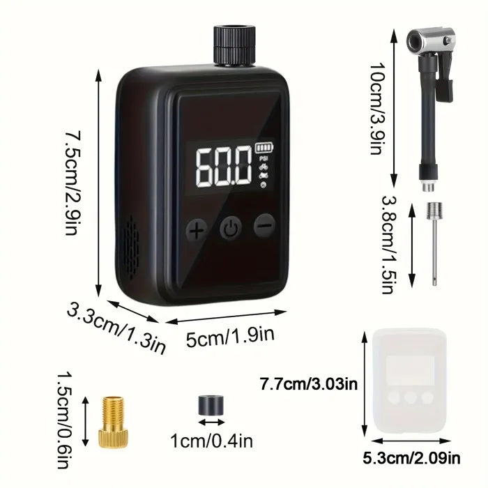 Pompe électrique portable – 150 PSI – Rechargeable USB-C - Presta/Schrader – vue 3