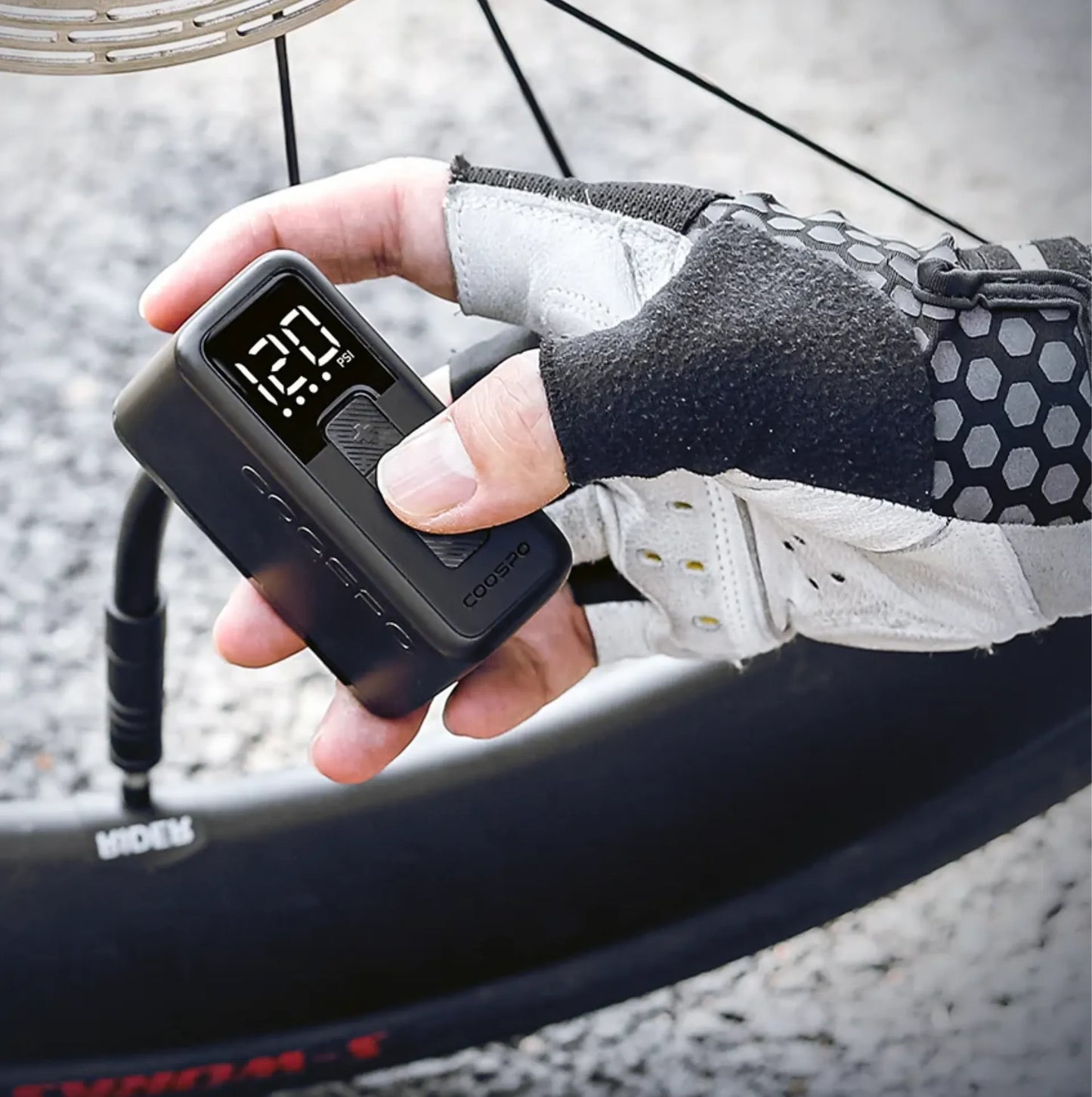 Pompe/Mini compresseur Électrique Coospo X1 – Ultra Compacte, 120 PSI, Recharge Rapide – vue 3