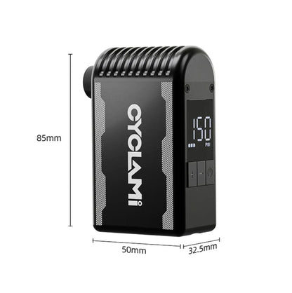 Mini pompe électrique CYCLAMI A2 Max – 150 PSI – Affichage en bars – Rechargeable USB-C