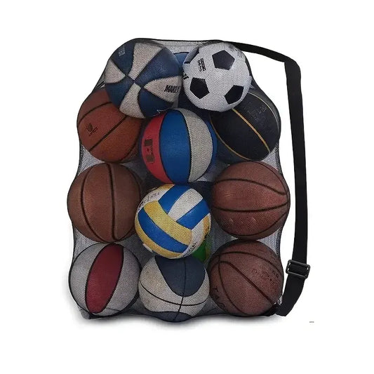 Sac de rangement à cordon pour ballons – Grande capacité, bandoulière réglable (football, basketball)